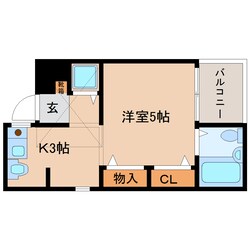 近鉄郡山駅 徒歩5分 3階の物件間取画像